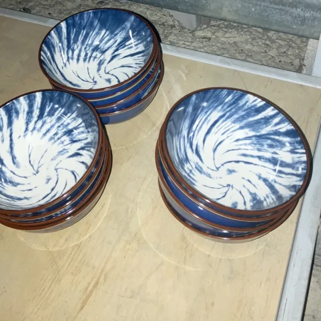 【YU Living 信歐傢居】日式釉彩藍雙色餐碗(300ml/4色任選)