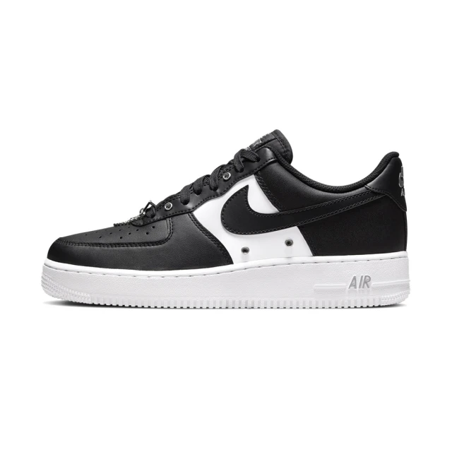 NIKE 耐吉 Air Force 1”07 PRM 男鞋 黑白色 熊貓 AF1 銀扣 吊飾 鍊條 休閒鞋 DA8571-001