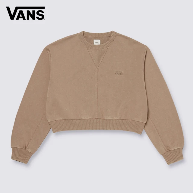 VANS Winter Lifestyle Washed Cropped 女款卡其色長袖大學T