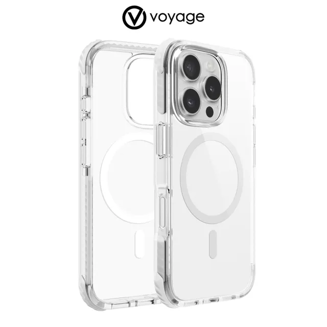 【VOYAGE】iPhone 16 Pro/16ProMax 超軍規防摔保護殼Pure Wave+ 透灰(2年尊榮級保固服務 支援Magsafe磁吸)