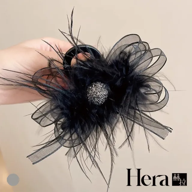【HERA 赫拉】高顏值水鑽羽毛抓夾 H113101405(水鑽 羽毛 抓夾)