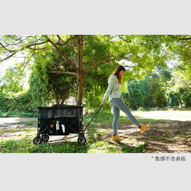 【NUIT 努特】小馬可伸縮加高露營推車 加長拉桿 折疊式行動手推車 露營裝備車(NTF277BK)