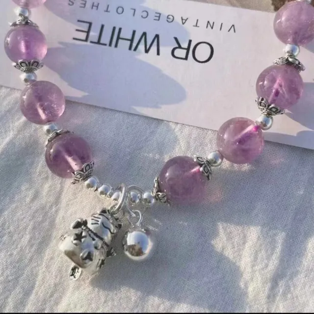 【勝弘珠寶】紫水晶招財貓爪手串-8mm