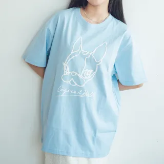 【CRYSTAL BALL 狗頭包】寬版狗頭T 2.0 -藍(狗頭包)