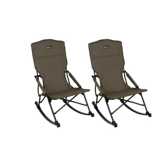 【NUIT 努特】悠閒時光搖搖椅 加高折背版 高背椅 摺疊椅 折疊椅 束狀收納 休閒椅(NTC106兩入)