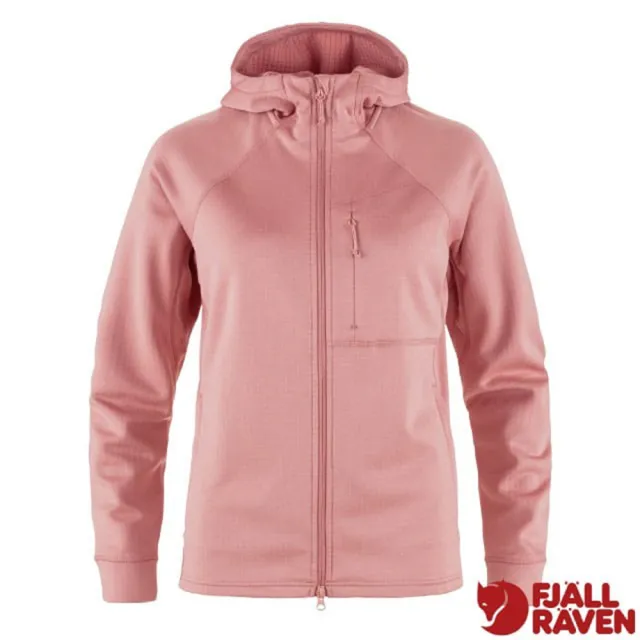 【Fjallraven】小狐狸 女 Abisko Grid Fleece Hoodie 保暖連帽刷毛夾克(14600184-300 乾燥玫瑰)