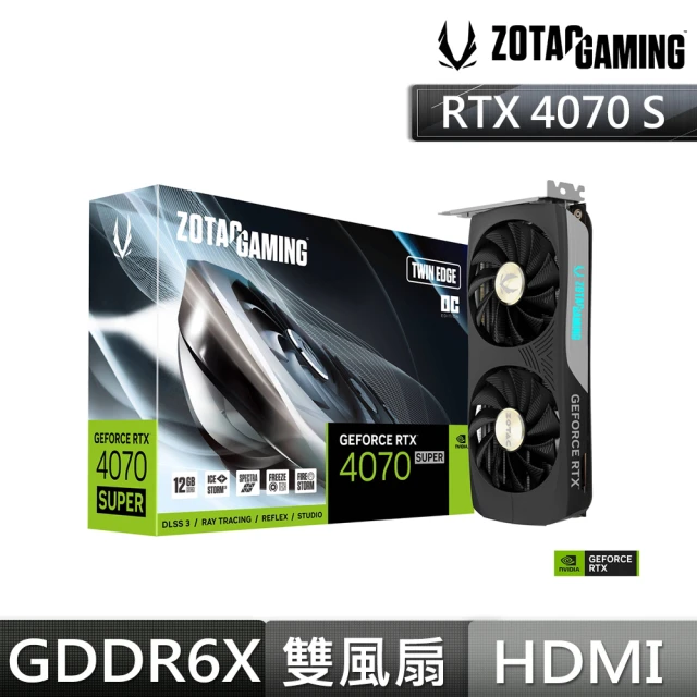 ZOTAC 索泰 RTX 4070 SUPER Twin Edge OC 12G 顯示卡+保銳 銅競魔 850W 銅牌 黑 電源供應器(V+P組合包)