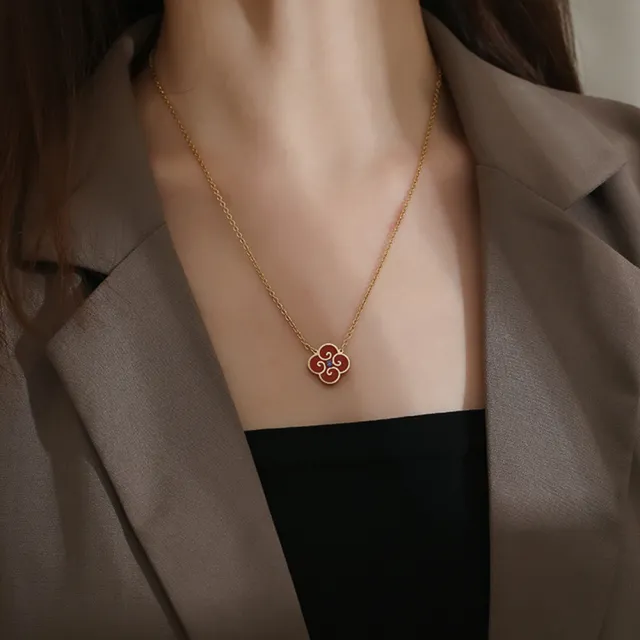 【義大利C&C】鑽五代旋轉四葉草項鍊