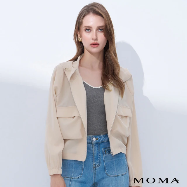 MOMA 帥氣工裝連帽外套(杏色)