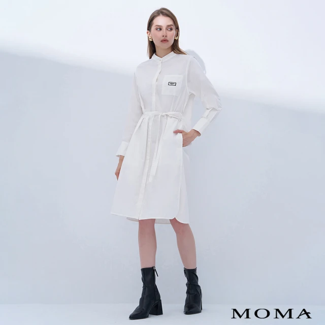 MOMA 簡約兩穿長版襯衫(白色)