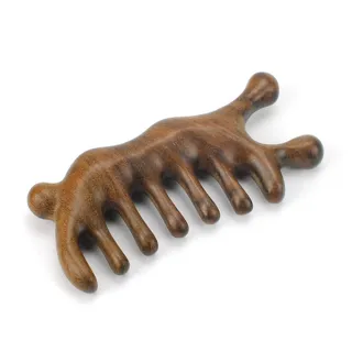 【晨豐商行】天然金絲檀木按摩梳 刮痧 按摩養生梳 頭皮按摩 檀香木梳(十齒按摩梳)