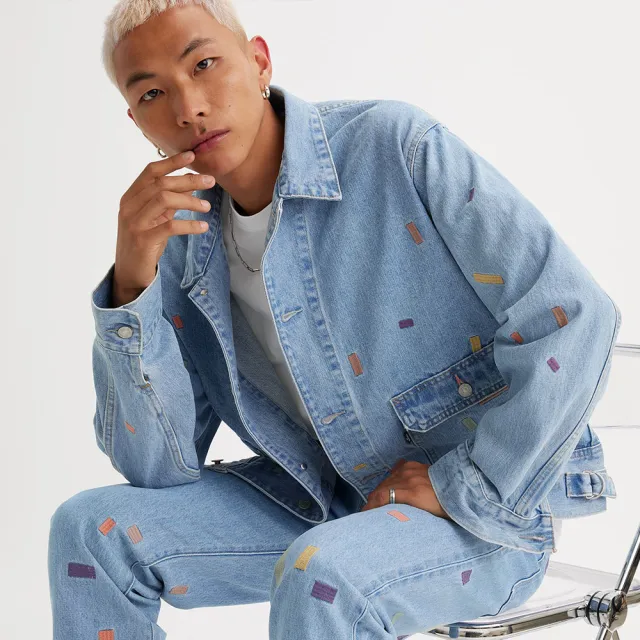 【LEVIS】MOJ頂級日本布 男款丹寧牛仔夾克外套 / 精工刺繡 熱賣單品 A7150-0002