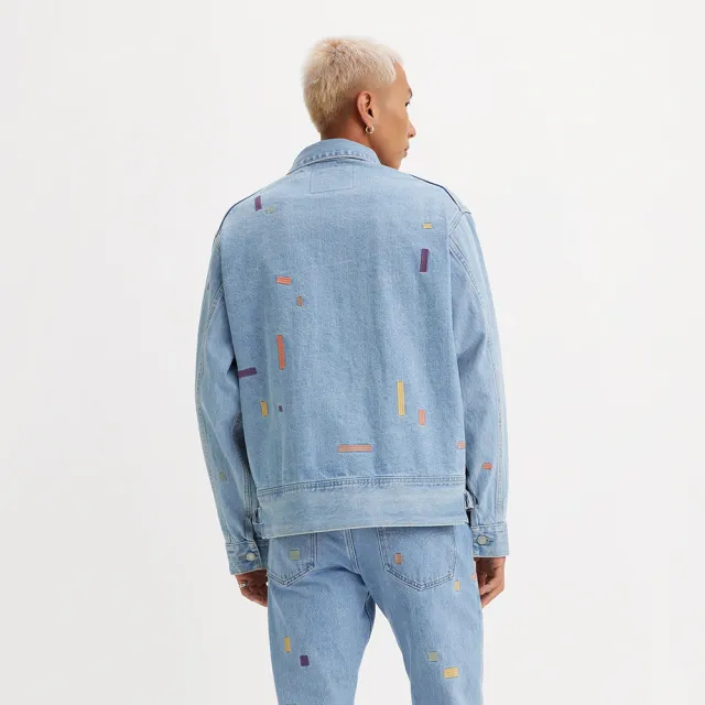 【LEVIS】MOJ頂級日本布 男款丹寧牛仔夾克外套 / 精工刺繡 熱賣單品 A7150-0002