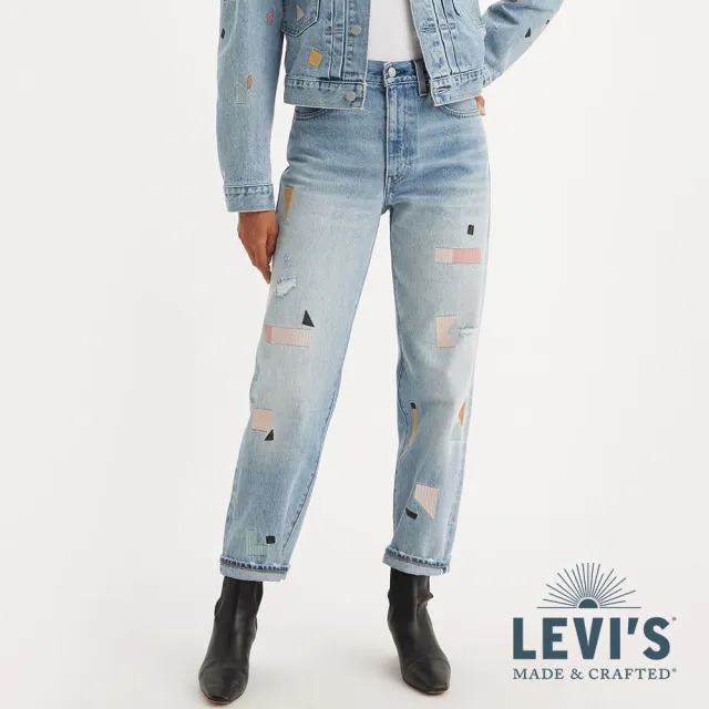 【LEVIS】女款 COLUMN直筒牛仔褲 / 精工刺繡 熱賣單品 A5888-0002