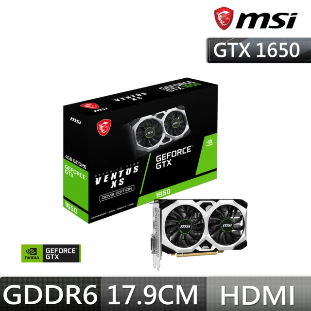 MSI 微星 GTX 1650 4G D6 VENTUS XS OCV3顯示卡