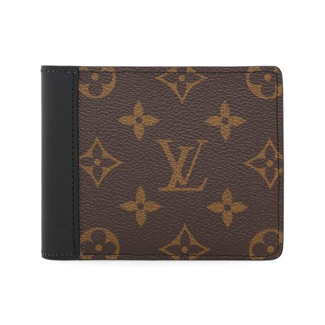 【Louis Vuitton 路易威登】M69408 經典Monogram帆布Multiple對開皮革拼接5卡錢包短夾(棕黑色)