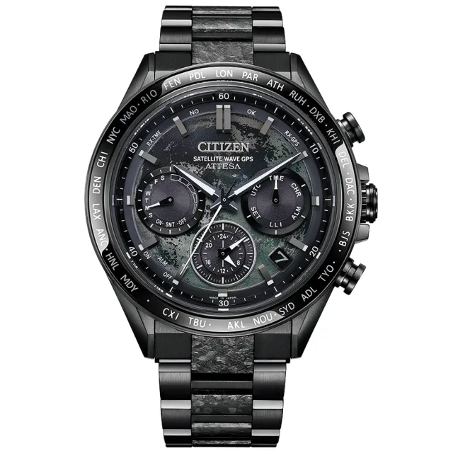 【CITIZEN 星辰】GENTS系列 韋禮安廣告款 HAKUTO-R 光動能GPS衛星對時錶/闇月款44.6mm(CC4065-61Y)