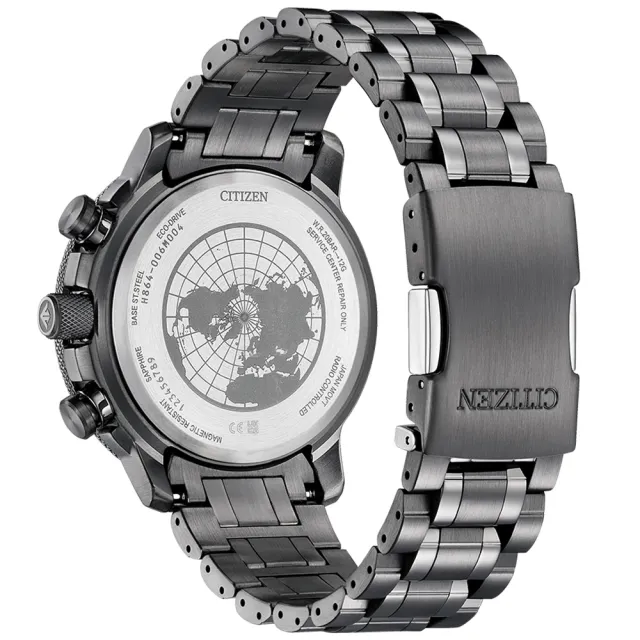 【CITIZEN 星辰】PROMASTER系列 光動能電波對時飛行腕錶/魂動黑46mm(BY3005-56G)