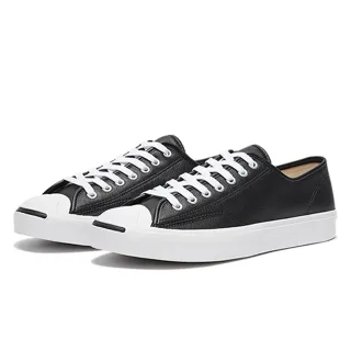 【CONVERSE】休閒鞋 男鞋 女鞋 帆布鞋 運動 低筒 皮革 開口笑 JP OX 黑 164224C