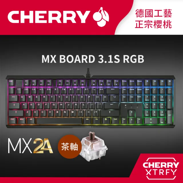 【Cherry】Cherry MX Board 3.1S MX2A RGB 黑正刻 茶軸(#3.1S #RGB #黑 #茶軸  #二代軸)
