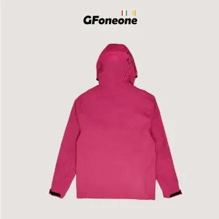 【GFoneone】中性防水透濕印花連帽外套-桃紅(外套 機能外套 薄外套 防水外套)