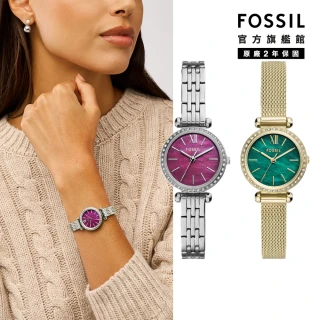 【FOSSIL 官方旗艦館】Tillie系列 鑲鑽細緻女錶 不鏽鋼鍊帶/米蘭錶帶 26MM(多色可選)