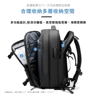 【Parkour X 跑酷】日式極空旅行背包大容量輕旅遊行李電腦包真空壓縮包(後背包 旅 