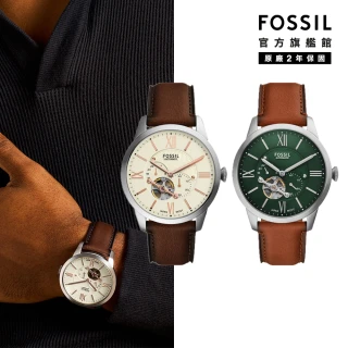 【FOSSIL 官方旗艦館】Townsman系列 摩登都會機械手錶 真皮錶帶 44MM 雙12限定(多色可選)