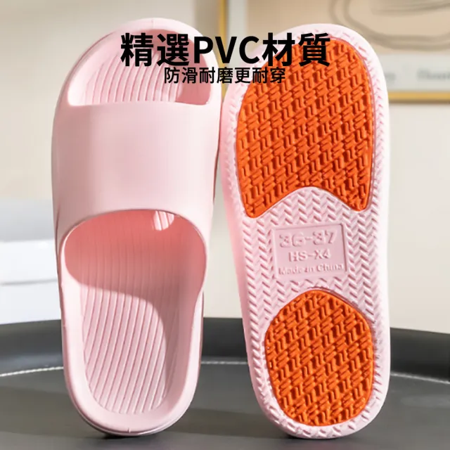 【Shely】買一送一 居家防護止滑拖 PVC平底拖鞋 浴室拖鞋 家用拖鞋 男女拖鞋