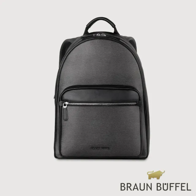 【BRAUN BUFFEL 德國小金牛】尼姆斯 後背包-黑色(BF549-73-BK) 男包送禮推薦