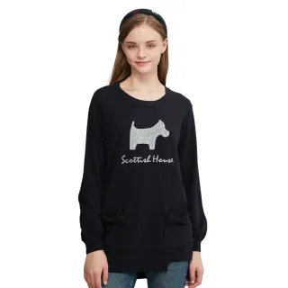 【SCOTTISH HOUSE】毛巾繡狗長袖洋裝-丈青/卡其CHUB1462