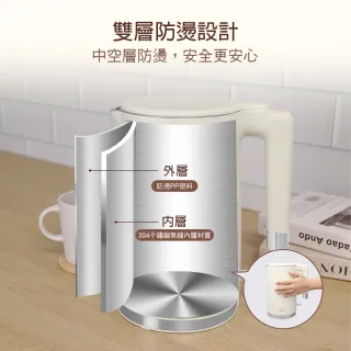 【SABA】1.7L 雙層防燙不鏽鋼快煮壺 SA-HK43(快煮壺 雙層隔熱 大功率)