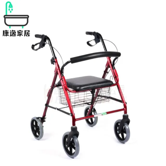 【康逸家居】恆伸醫療 鋁製18吋四輪休閒車(助行器#鋁合金#四輪#可調高度#藍色#紅色#收合方便)