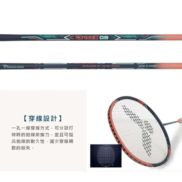 【VICTOR 勝利體育】全面穿線拍-4U-穿線拍 羽毛球 羽球 訓練 勝利(DX-09-I-4U)