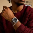 【FOSSIL 官方旗艦館】Machine 簡約經典手錶手鏈套組 棕色真皮錶帶 42MM FS6081SET