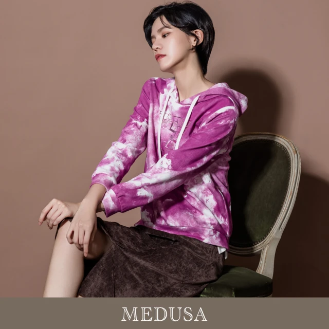 MEDUSA 曼度莎 現貨-桃紫渲染運動帽T（M-XL）｜女休閒上衣 連帽上衣(501-11001)