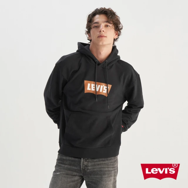 LEVIS 官方旗艦 男款 寬鬆版帽T 經典LOGO TEE 男生帽袖 t 人氣新品 0018O-0002