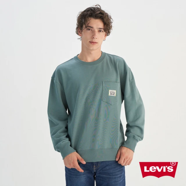 LEVIS 官方旗艦 男款 長袖T 大學T LOGOT 衛衣 人氣新品 0018X-0002