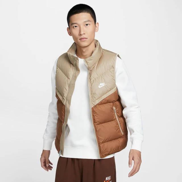 NIKE 耐吉 羽絨背心 男款 立領 AS M NK SF WR 650-D FLD VEST 摩卡奶茶 FB8184-248