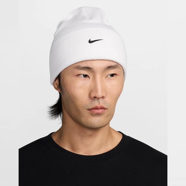 NIKE 耐吉 帽子 毛帽 保暖帽 針織 男 女 U NK PEAK BEANIE TC SWSH F24 L 白色(HF0187100)