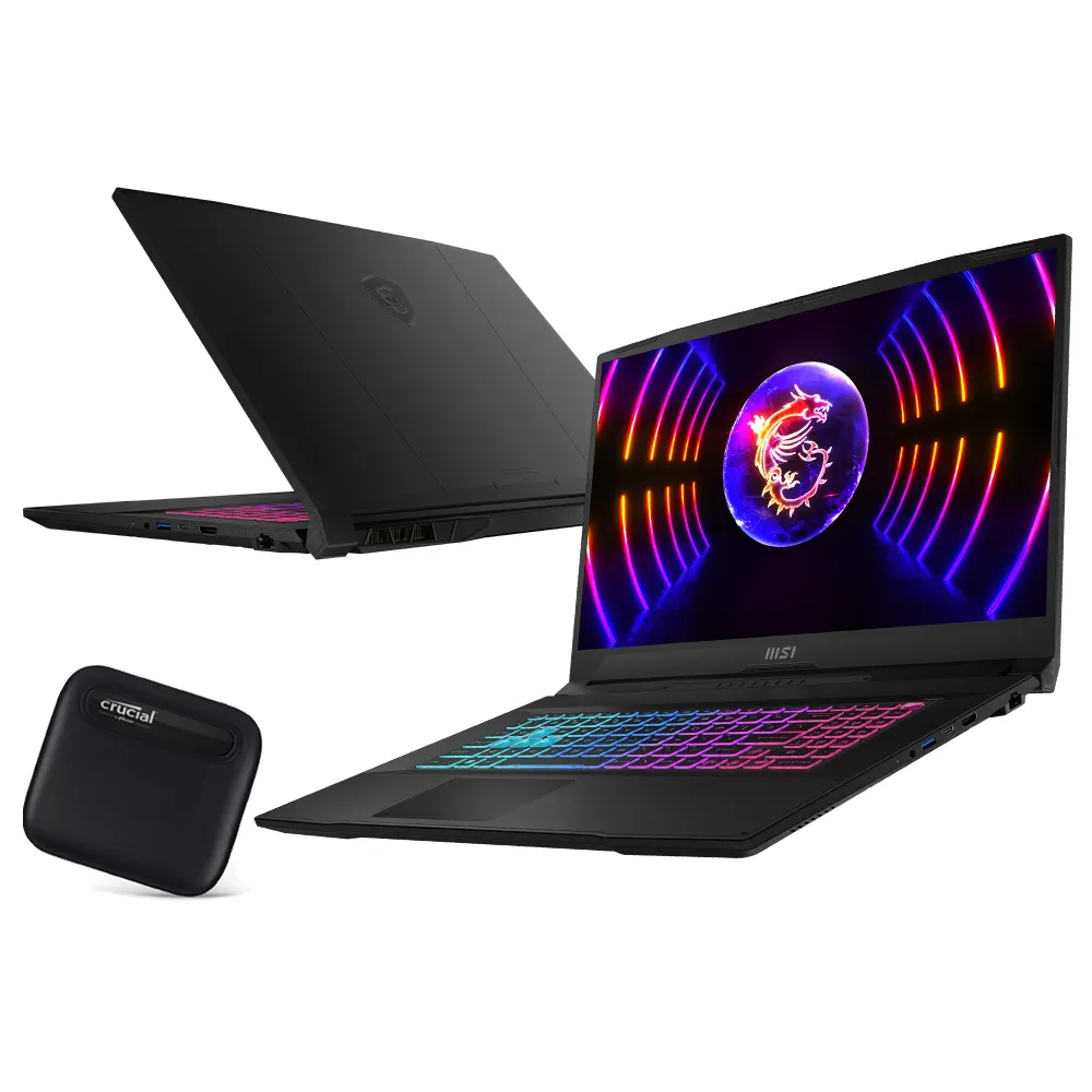 1T外接硬碟組★ 【MSI】17.3吋i7 13代 RTX4060電競筆電 (Katana/i7-13620H/16G/1TB/W11/089TW)