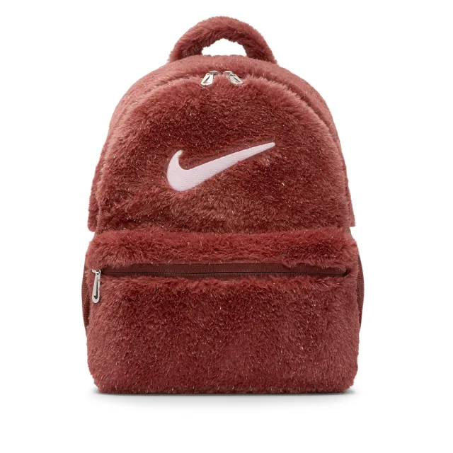 【NIKE 耐吉】後背包 童包 小包 運動包 毛毛包 Y NK FX FUR BACKPACK 棕紅 FZ1330-231