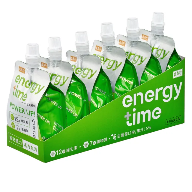 【盛香珍】Energy Time機能飲180gX4盒組(6包/盒-荔枝/柳橙/蘋果/乳酸-口味任選)