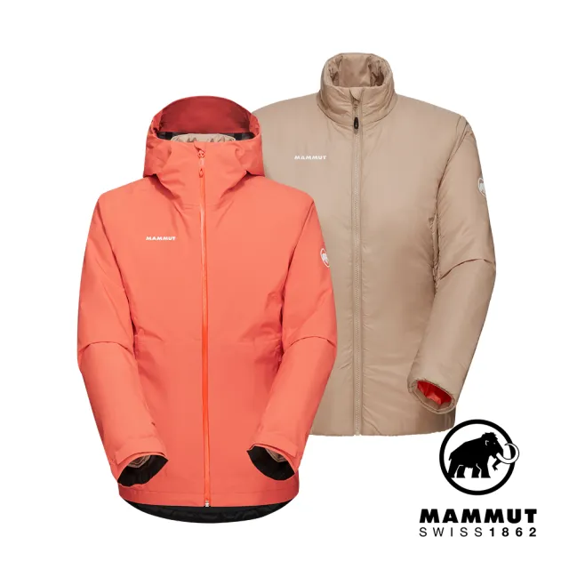 【Mammut 長毛象官方直營】Alto Light 3in1 Hooded兩件式防水保暖外套 女款 蜜桃粉/薩凡納褐 #1010-30880