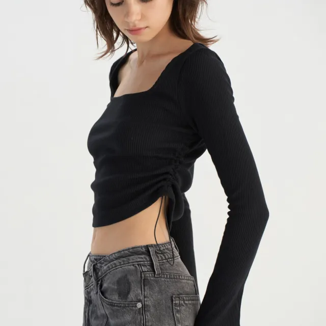【LEVIS】女款 長袖 U領長袖 喇叭袖口設計 上衣 熱賣單品  0018M-0000