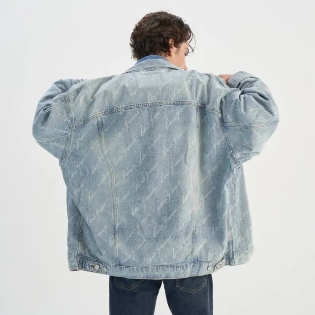 【LEVIS】男款 TYPE3牛仔外套 滿版LOGO 熱賣單品 0016Y-0000