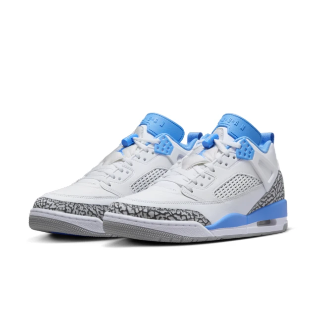 NIKE 耐吉 運動鞋 籃球鞋 男鞋 JORDAN SPIZIKE LOW UNC 白 北卡藍 爆裂紋 喬丹(FQ1759141)