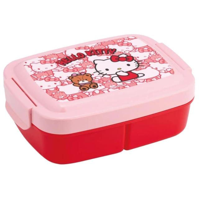 小禮堂 SKATER Hello Kitty 三格便當盒 840ml P84 - 滿版款(平輸品)