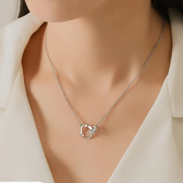 【Porabella】925純銀鋯石情侶項鍊 莫比烏斯情侶項鍊 男女鎖骨鏈 情人禮物 告白禮物紀念禮物 Necklace