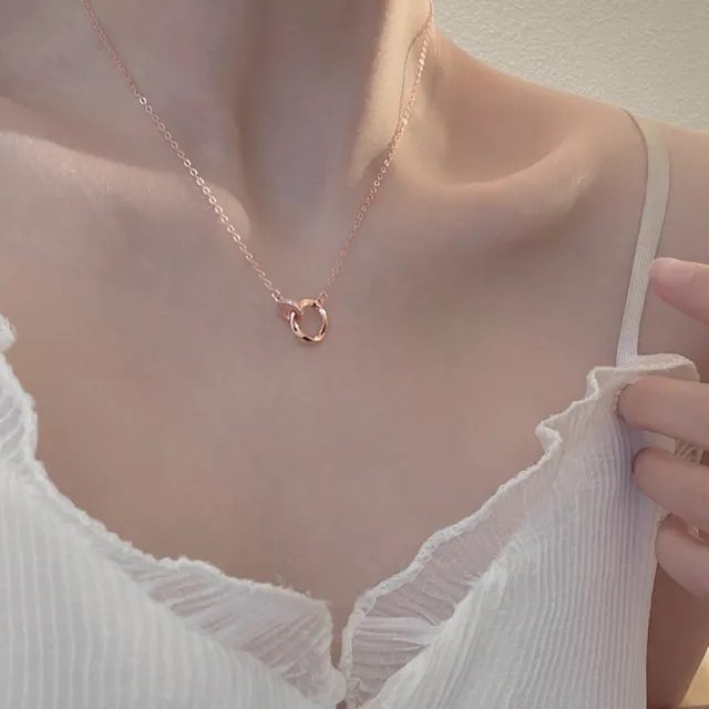 【Porabella】925純銀鋯石情侶項鍊 莫比烏斯情侶項鍊 男女鎖骨鏈 情人禮物 告白禮物紀念禮物 Necklace